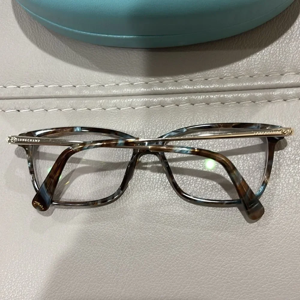 Longchamp  Glasses Classic Brown & Blue Tortoise Shell Design